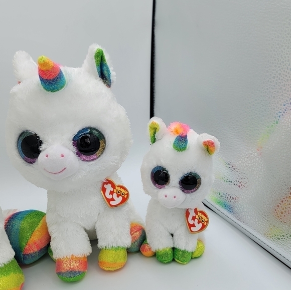 TY Beanie Boos Pixy Rainbow Unicorn Set of 3 #792 - Picture 5 of 12